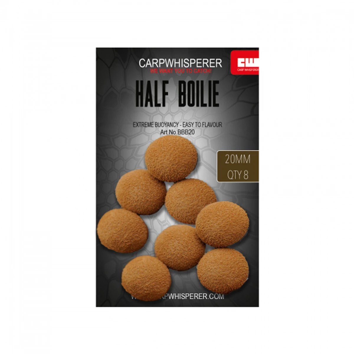 Carp Whisperer - Half Boilie - Brown 2 Carp Whisperer - Half Boilie - Brown - Afbeelding 2