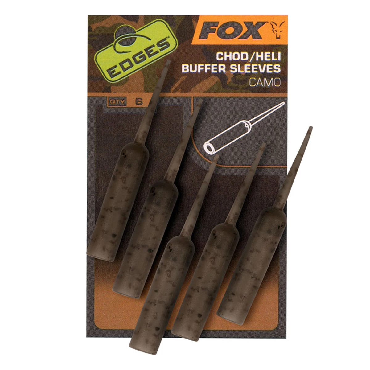 Fox Edges Camo Naked Chod / Heli Buffer Sleeves 1 Fox Edges Camo Naked Chod / Heli Buffer Sleeves